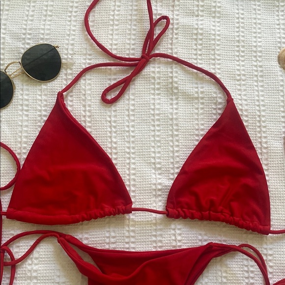 Red Triangle Bikini Set - Picture 3 of 4